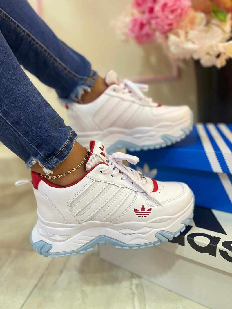 ADIDAS BLANCO ROJO - ¡ENVÍO GRATIS! 💎