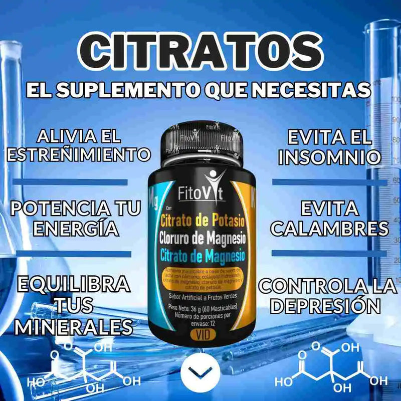CITRATO MAGNESIO + CITRATO POTASIO 60 UND FITOVIT ¡ENVÍO GRATIS! ✨💎
