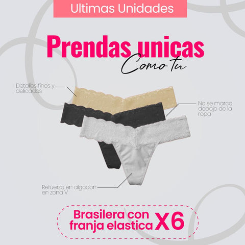 TANGA FRANJA ELASTICA PACKX6 - DISEÑOS - ElectroCity