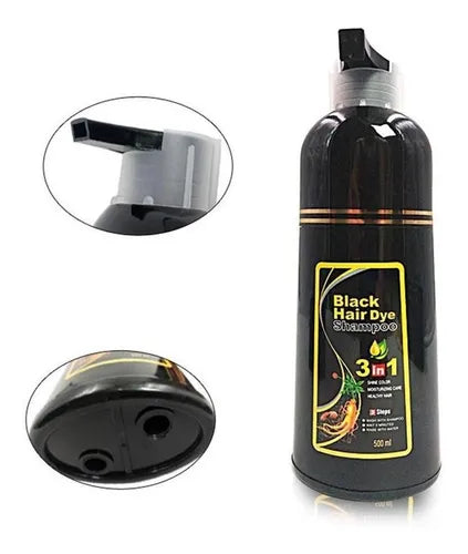 BLACK HAIR DYE SHAMPOO - ORIGINAL CUBRE CANAS 500 ML ¡ENVÍO GRATIS! 💎