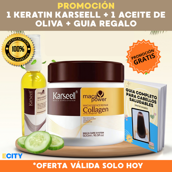Promoción: Compra 1 Keratin Karseell y llévate 1 Aceite de Oliva + Guia Regalo✨💎
