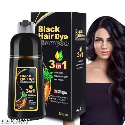 BLACK HAIR DYE SHAMPOO - ORIGINAL CUBRE CANAS 500 ML ¡ENVÍO GRATIS! 💎